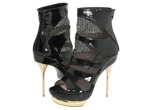 Emilio Pucci - Pat Net Ot Boot (Black Patent) - Footwear