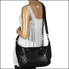 Furla Handbags - Simone Zip Tracolla Bandoliera Grande (Onyx) - Bags and Luggage