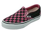 Buy Vans Kids - Classic Slip-On (Youth) (Black/Fandango Pink Checkerboard) - Kids, Vans Kids online.