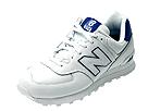 Buy discounted New Balance Classics - M574 - Full Grain Leather (White/Royal Blue) - Men's online.