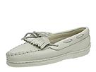 Minnetonka - Fringed Kilty Moosehide Moc (Bone Moose) - Women's,Minnetonka,Women's:Women's Casual:Loafers:Loafers - Kiltie