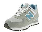 New Balance Classics - W574 - Suede & Mesh (Gray/White+Turquoise Houndstooth) - Women's,New Balance Classics,Women's:Women's Athletic:Classic