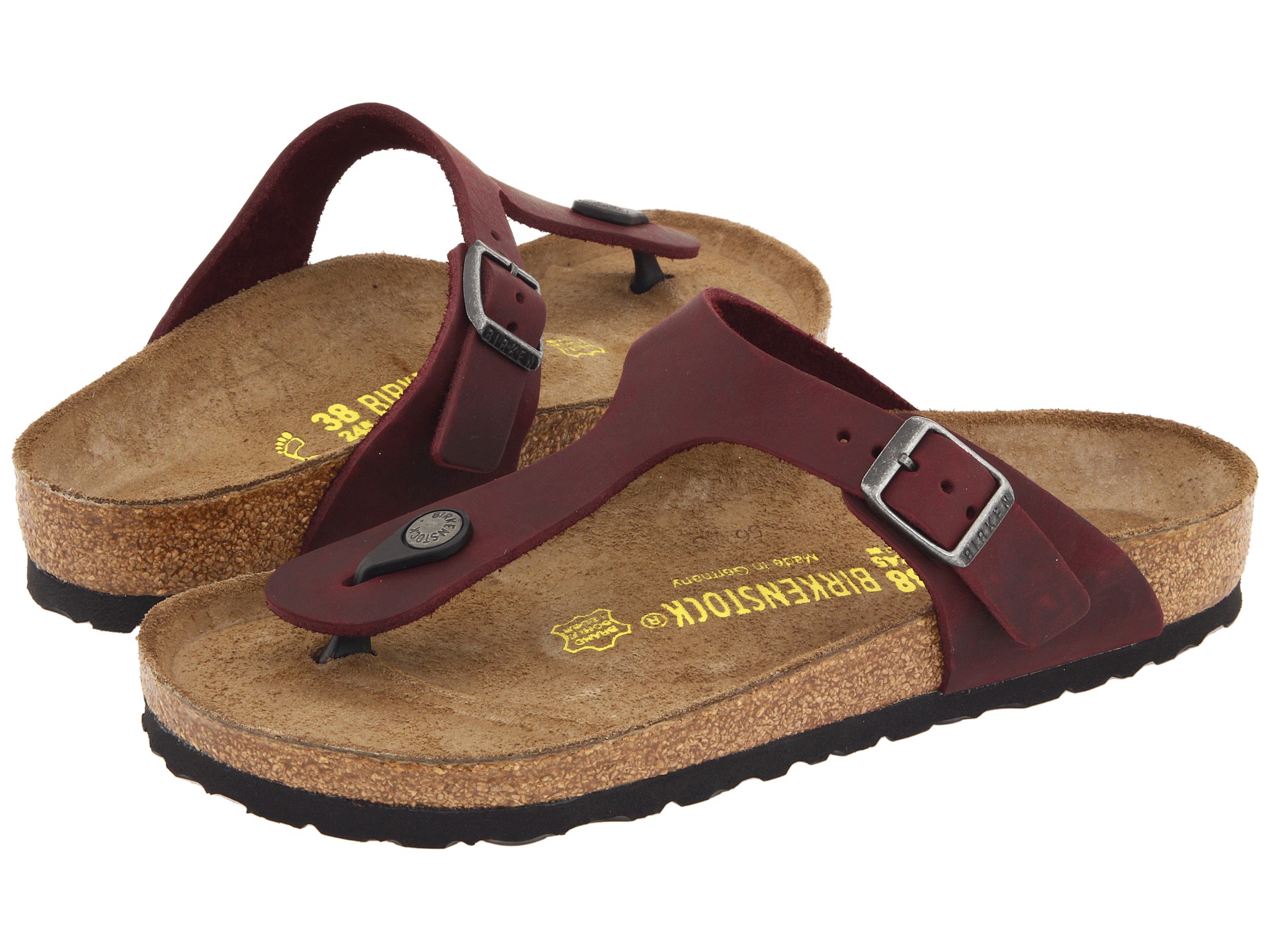 Birkenstock Gizeh Oiled Leather Zinfandel Oiled Leather - Zappos ...