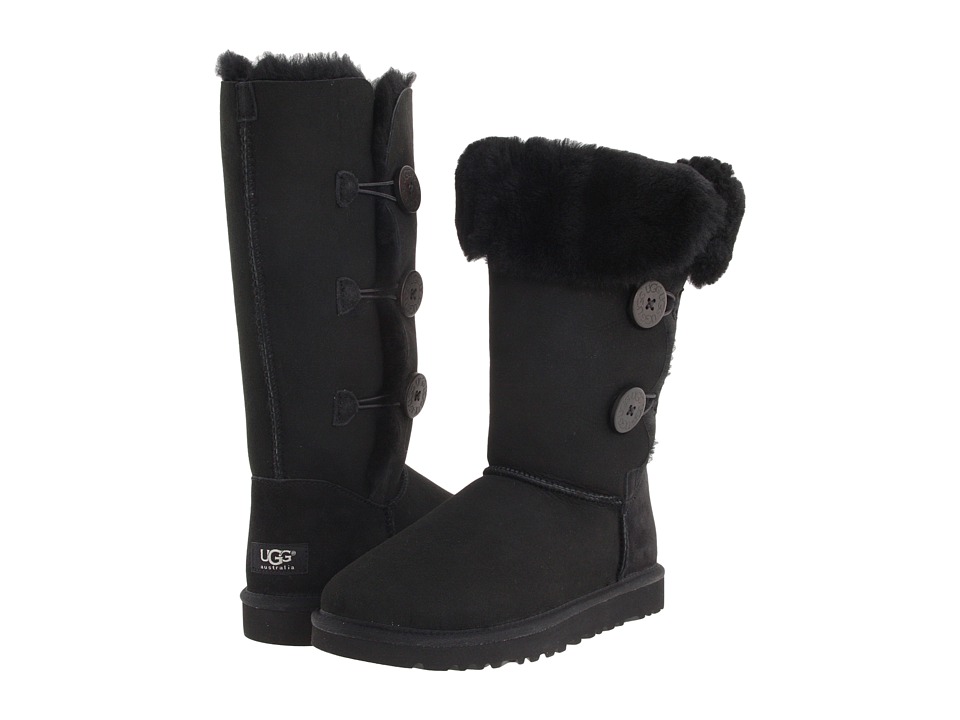 UGG Bailey Button Triplet (Black Sheepskin) Women's Boots
