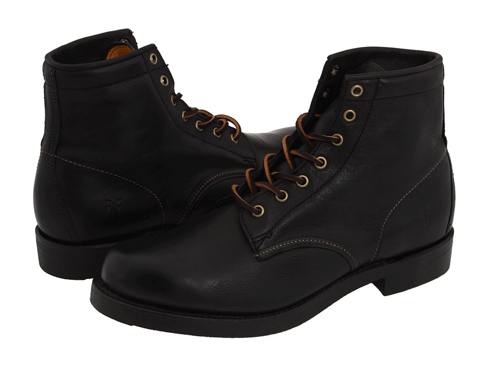 Frye Arkansas Mid Lace (Black Full Grain Leather) Men