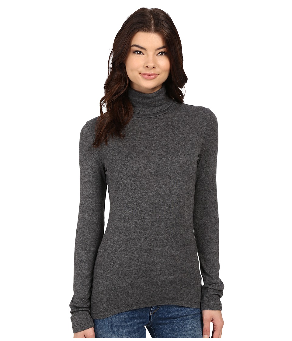 Splendid 1x1 Long Sleeve Turtleneck (Charcoal) Women