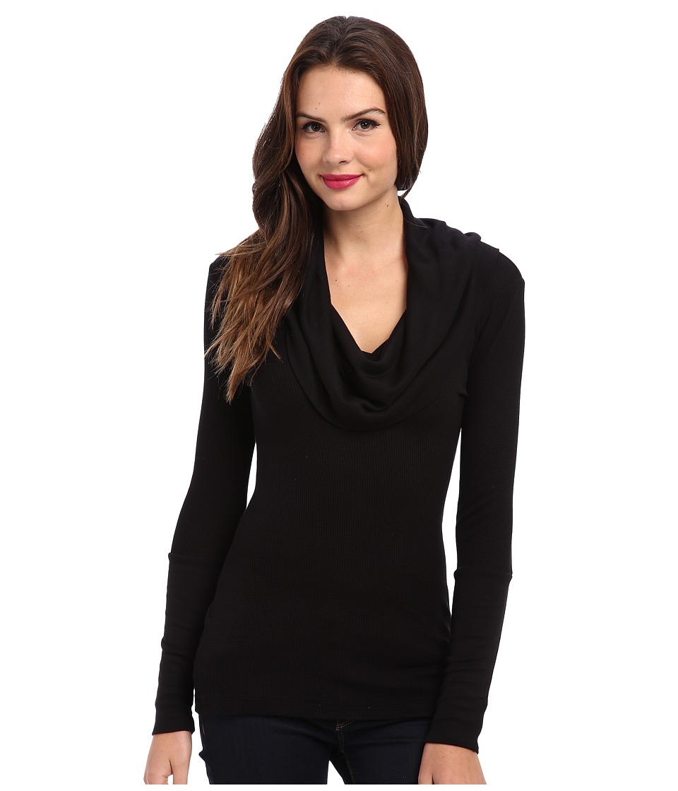 Splendid Thermal L/S Cowl Neck Tunic (Black) Women