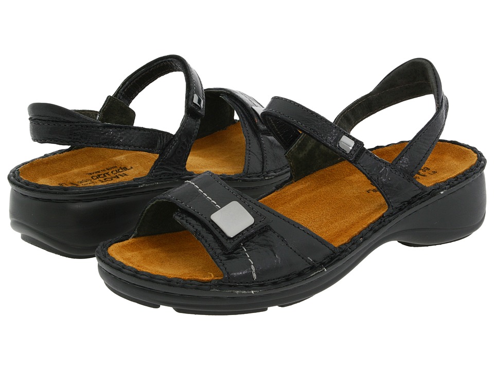 Naot Footwear Papaya (Black Gloss Leather) Sandals