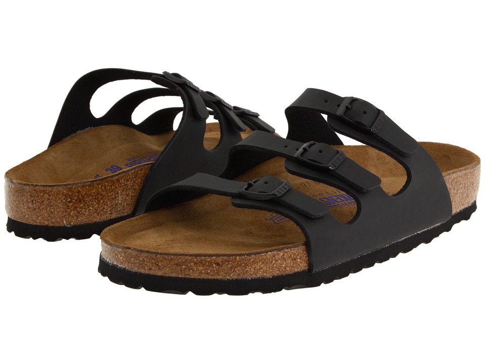 Birkenstock Florida Soft Footbed Birko-Flor (Black Birko-Flor) Women