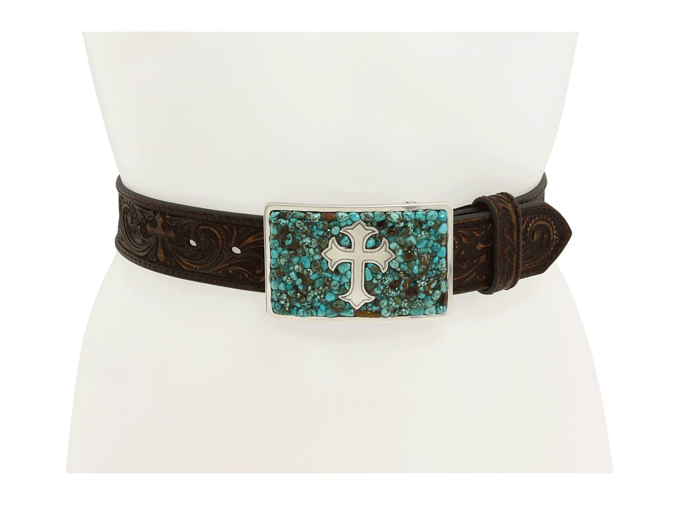 M&F Western Turquoise Stone Cross (Turquoise/Brown) Women