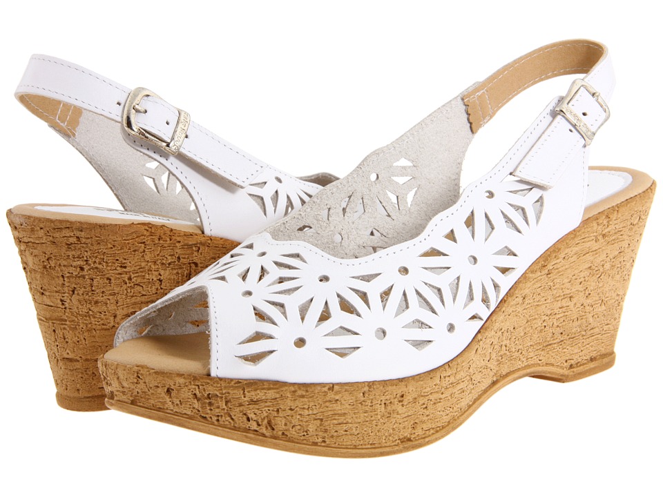 Spring Step Abigail (White Leather) Wedge Shoes