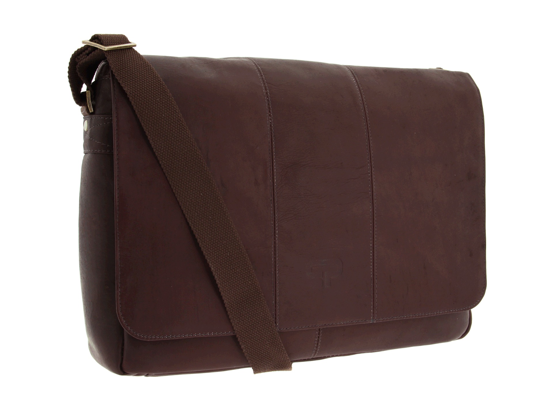 ... Leather Flapover Computer Messenger Bag Brown | Shipped Free at Zappos