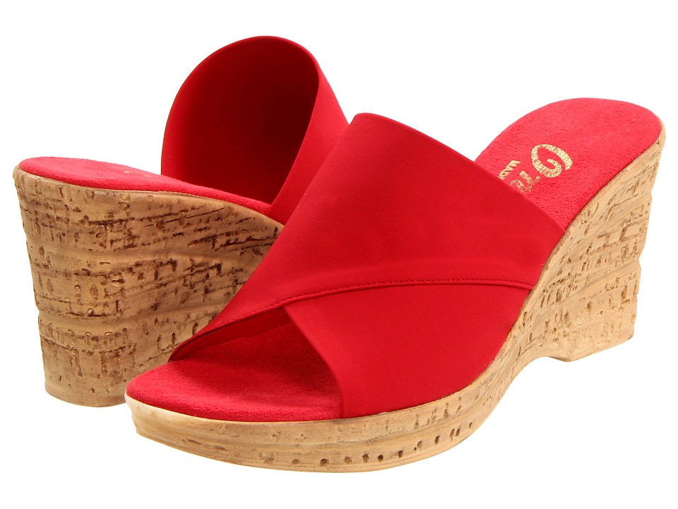 Onex Christina (Red Elastic) Wedge Shoes