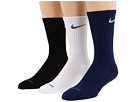 Nike - Dri-Fit Half-Cushion Crew 3-Pair Pack (Midnight Navy/(White)/White/(Flint Grey)/Black/(Flint Grey))