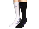 Nike - Performance Football Crew 2-Pair Pack (White/(Court Purple)/Black/(Court Purple))