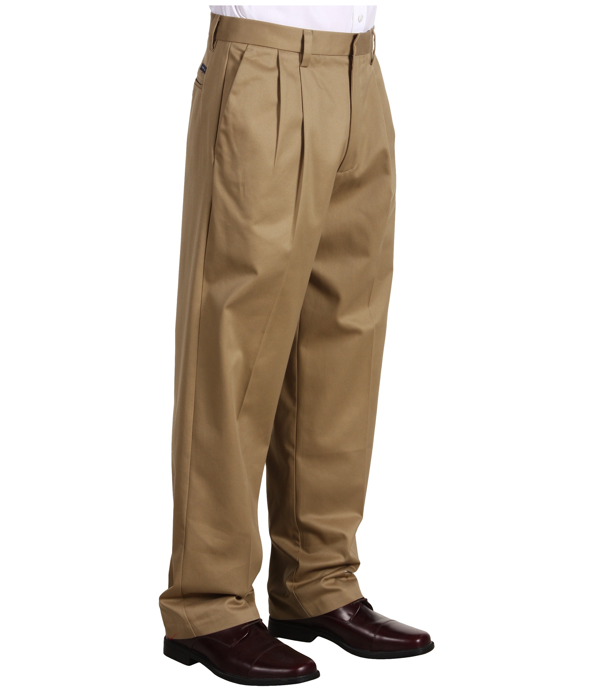 mens pleated cuffed khaki pants - Pi Pants