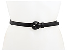 LAUREN Ralph Lauren - Skinny Croc Belt with C-Buckle (Black)