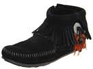 present Minnetonka - Concho/Feather Side Zip Boot (Black Suede) - Footwear purchase.