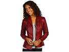 Cole Haan - Lamb Leather Zip Front Jacket (Red)