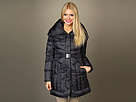 Cole Haan - Sheen Down Belted Coat w/ Convertible Hood (Steel Grey)