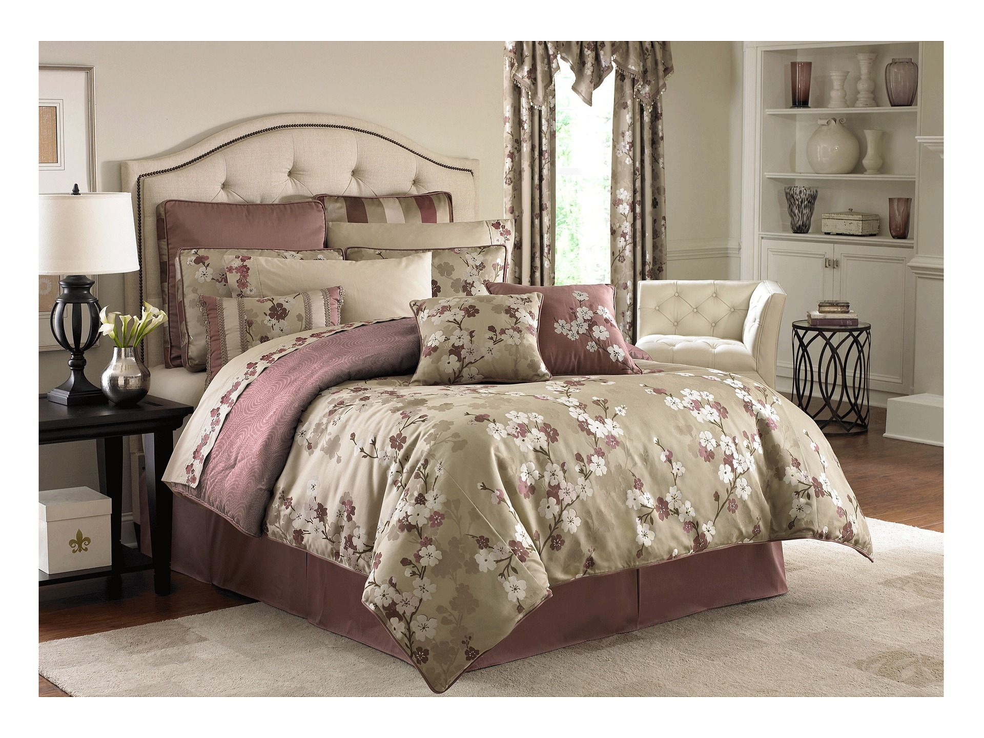 croscill cecelia comforter set king mauve shipped free croscill cecelia comforter set king mauve shipped free