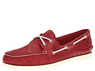 Sperry Top-Sider - A/O 2-Eye Croc Emboss (Red) - Footwear