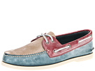 Sperry Top-Sider - A/O 2-Eye White Wash (Tan/Blue/Red) - Footwear