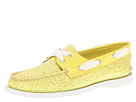 Sperry Top-Sider - A/O 2 Eye (Lime Glitter/Patent) - Footwear