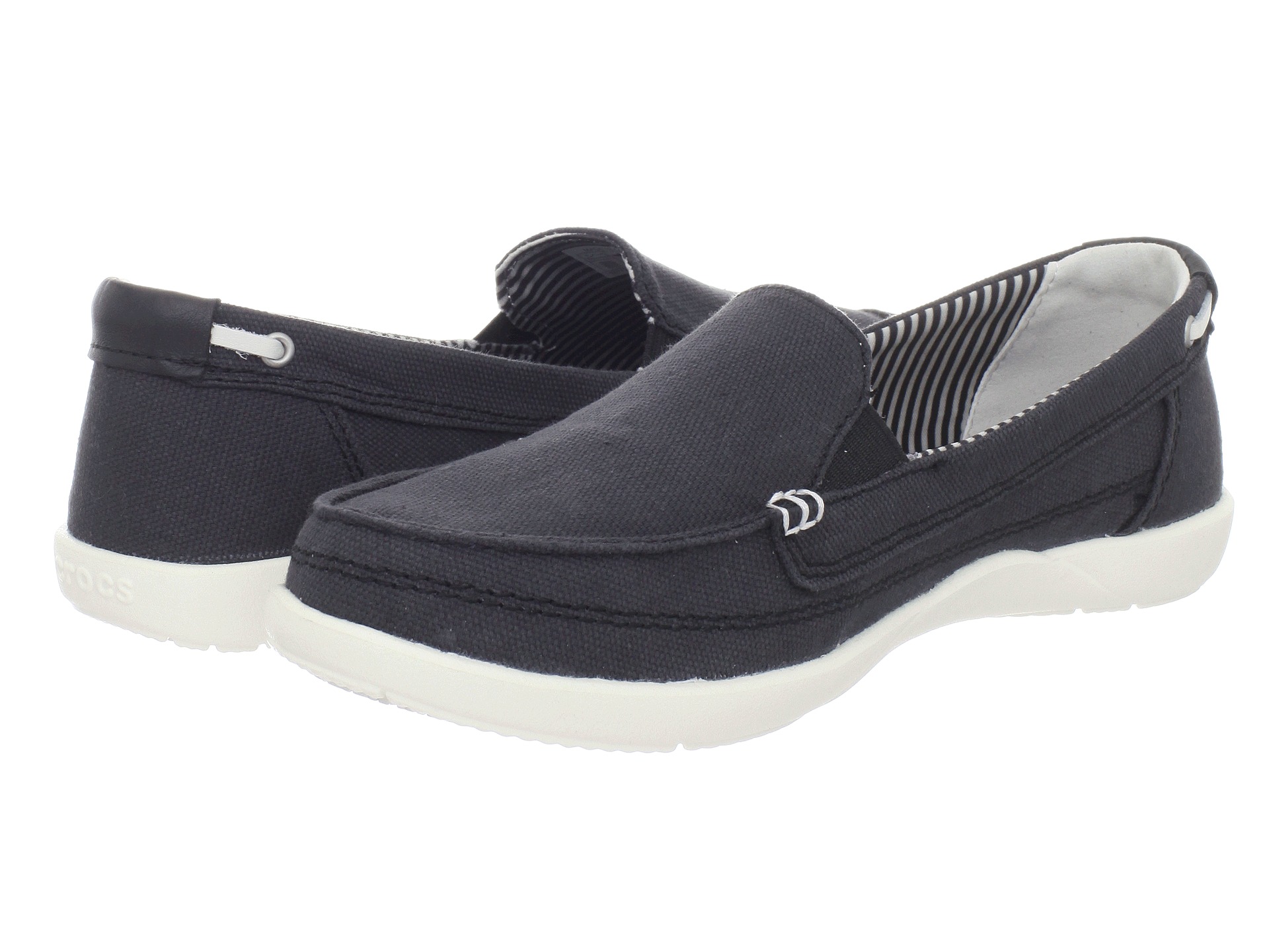 Crocs Walu Canvas Loafer BlackOyster - Zappos Free Shipping BOTH ...
