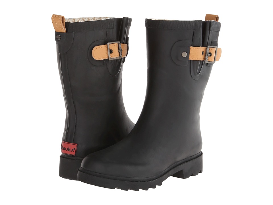 Chooka Top Solid Mid Rain Boot (Black) Women