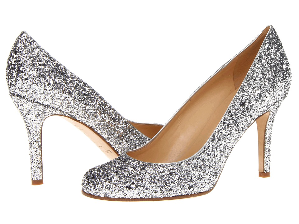 Kate Spade New York Karolina (Silver Glitter/Silver Metallic Nappa) Women's Slip-on Dress Shoes