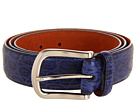 Cole Haan - Croc Embossed Belt (Blazer Blue Croc Print)
