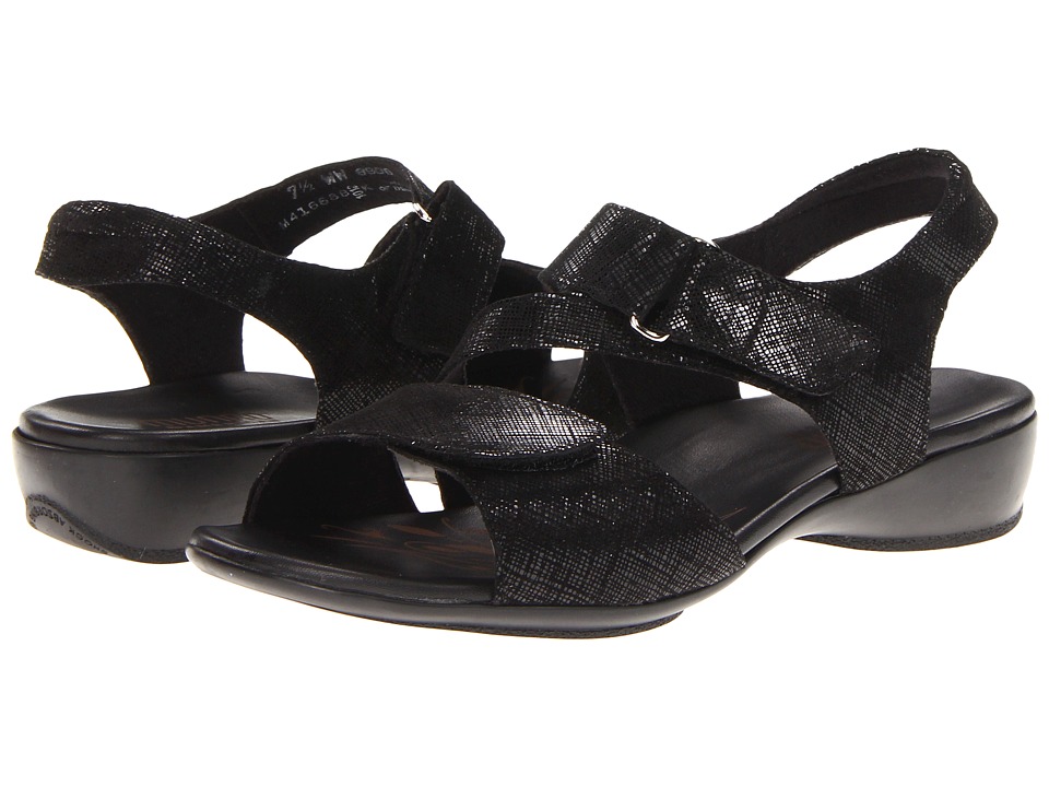 Click to View - Size & Price Info Munro American Brenna (Black Print) Women's Sandals, wide width womens sandals, wide fitting sandal, comfort, footwear, shoes, WW