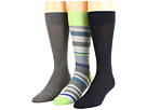 Cole Haan - Bright Stripe/Dress Flat Knit - 3 Pack (Garden Green/Flannel Flat Knit/Navy Flat Knit)