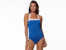 LAUREN Ralph Lauren - Bel Aire Solid Shirred Bandeau Mio Slimming Fit (Prado Blue)
