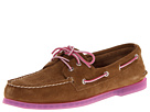 Sperry Top-Sider - A/O 2-Eye Ice Suede (Tan/Magenta)
