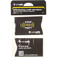 Pacsafe RFIDsleeve 25 RFID Blocking Credit Sleeve (2 pack) (Black) Bags