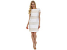 Donna Morgan - Striped Linen-Lace Sheath Dress (White/Ivory) - Apparel