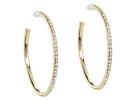 LAUREN Ralph Lauren - Medium Circle Pave Hoops (Gold/Crystal)