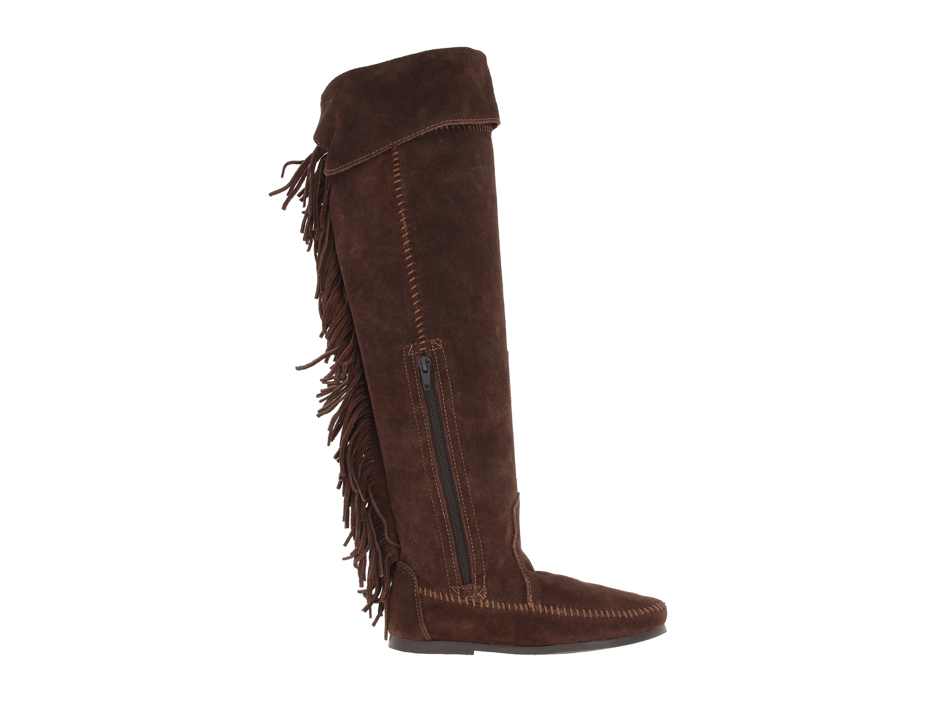 Minnetonka Over The Knee Fringe Boot | Shipped Free at Zappos