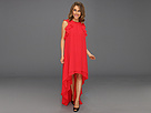 BCBGMAXAZRIA - Fais Silk High-Low Dress (Lipstick Red) - Apparel