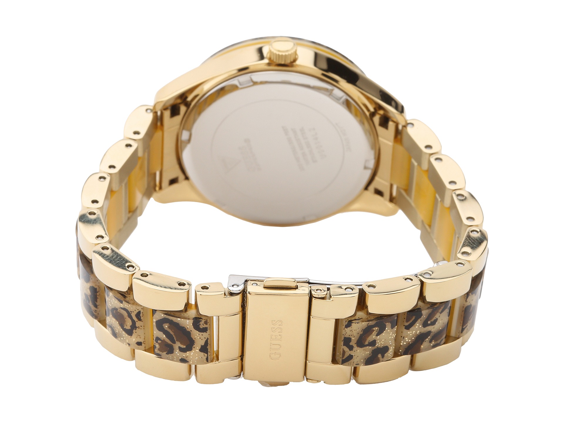 Guess U0014l2 Leopard Print Sparkling Watch Gold Leopard | Shipped ...