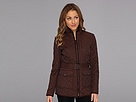 Cole Haan - Signature Quilt Short Coat w/ Microsuede Trim (Chocolate)