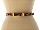 LAUREN Ralph Lauren - Haircalf To Patent Reversible Belt With Elongated Centerbar (Leopard/Black)