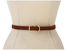 LAUREN Ralph Lauren - Skinny Haircalf Belt With Roller Buckle Dog Collar Keeper (Nutmeg)