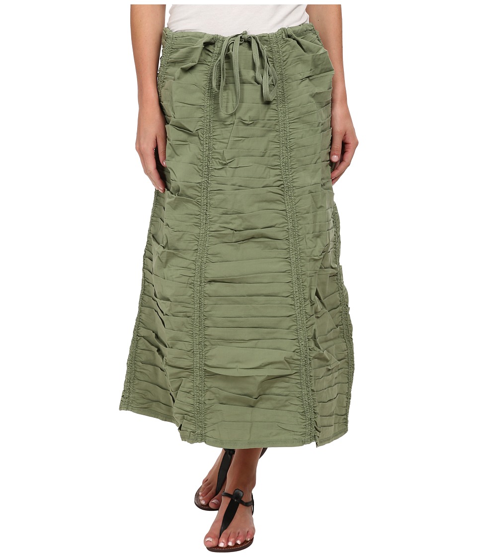 XCVI Stretch Poplin Double Shirred Panel Skirt (Meadow) Women