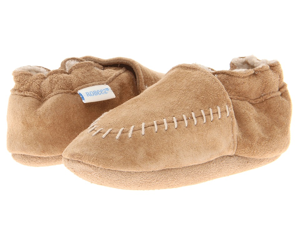 Robeez Cozy Moccasin Soft Sole Infant/Todder Taupe Boys Shoes