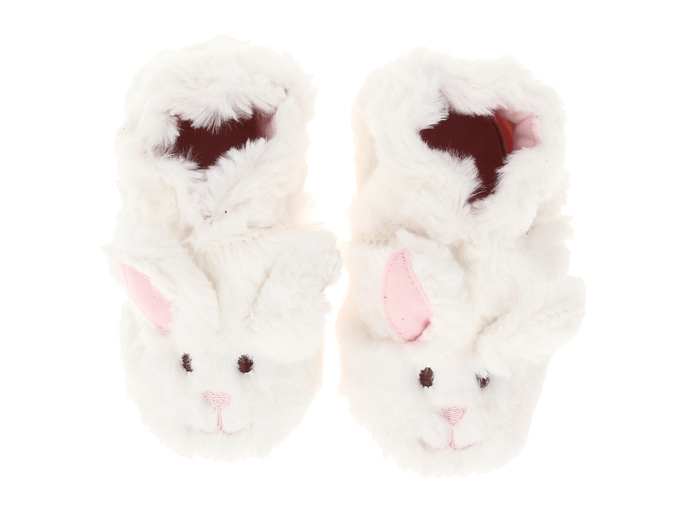 Robeez Fuzzy Bunny Soft Sole Infant/Todder White Girls Shoes
