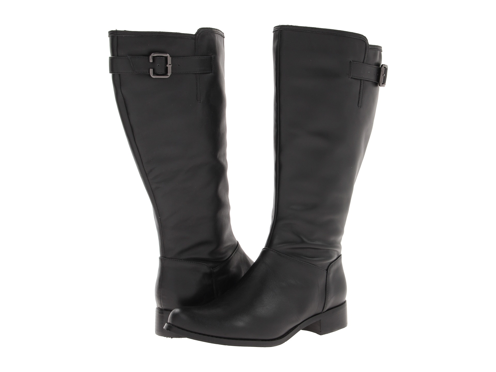 ... Lauren Wide Calf Riding Boot Black Calf | Shipped Free at Zappos