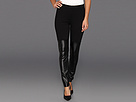 DKNYC - Legging w/ Faux Leather Front Panel (Black 3) - Apparel